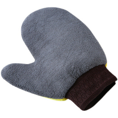 Mănușă de spălat mașină din lână Coral pe două fețe Mănușă de curățare Perie de spălat mașină Pânză Detergenție Mănușă de spălat auto Accesorii de spălat auto