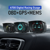 A700 Auto Gauge GPS+OBD+MEMS HUD Head Up Display Vitezometru pentru computer pentru mașină Contor de înclinare cu afișaj LCD Accesorii auto