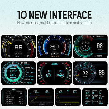 A700 Auto Gauge GPS+OBD+MEMS HUD Head Up Display Car Υπολογιστής Ταχύμετρος Μετρητής Κλίσης με Οθόνη LCD Αξεσουάρ αυτοκινήτου