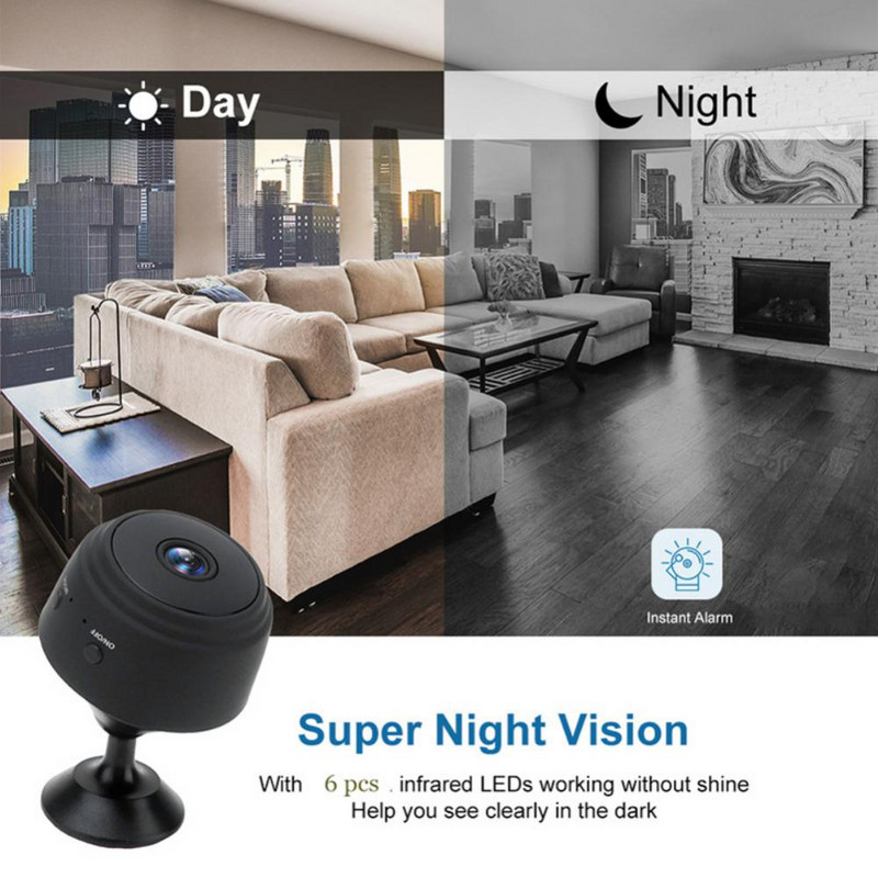 Detectie mișcare Wifi Mini cameră Monitor pentru bebeluși Camere de supraveghere Viziune nocturnă cu infraroșu Hd1080p A9 Mini cameră Ip Camera