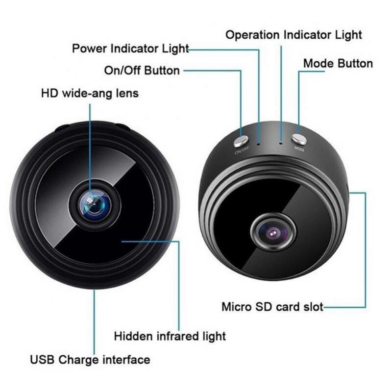 Detectie mișcare Wifi Mini cameră Monitor pentru bebeluși Camere de supraveghere Viziune nocturnă cu infraroșu Hd1080p A9 Mini cameră Ip Camera