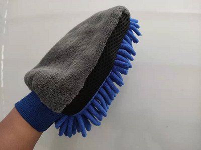 Αδιάβροχο πλυντήριο αυτοκινήτων Microfiber Chenille Gloves Thick Car Cleaning Mitt Wax Detailing Brush Auto Care Γάντι διπλής όψης