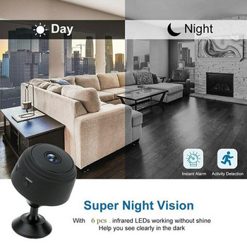 1бр A9 Безжична Wifi камера 1080p HD Motion Detection Мониторинг на домашна сигурност Видеокамера за видеонаблюдение (без змийска линия)