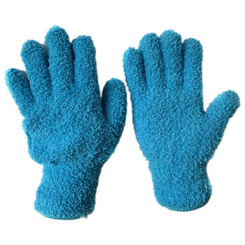2 τμχ Γάντια αφαίρεσης σκόνης από μικροΐνες πλυντηρίου αυτοκινήτου Coral fleece γάντια καθαρά με πέντε δάχτυλα οικιακά Γάντια για στεγνά μαλλιά που απορροφούν νερό
