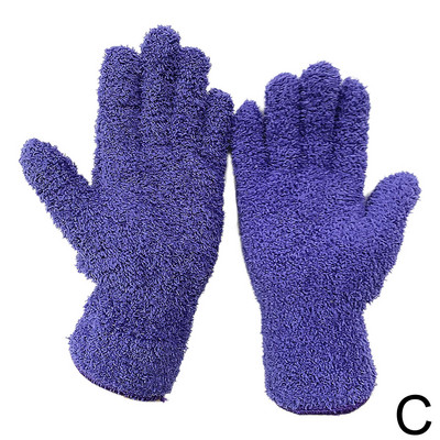 Mănuși pentru îndepărtarea prafului din microfibră pentru spălătorie auto, 2 buc. Mănuși din lână de corali pentru lucrări de gospodărie cu cinci degete, absorbante de apă, pentru păr uscat.