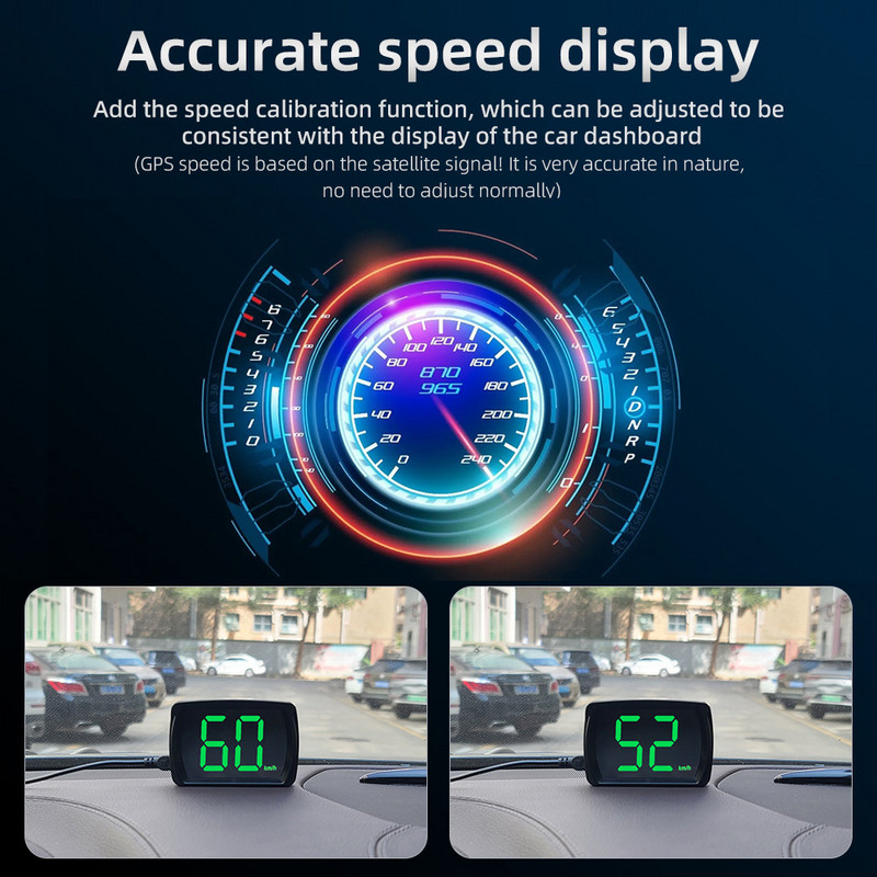 Universal Car GPS HUD 5V USB Head-Up Display Vitezometru digital Plug and Play Font mare KMH/MPH Accesorii auto pentru toate mașinile