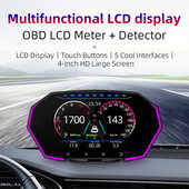 Cel mai nou 2022 HUD pentru mașină OBD2 + Afișaj GPS Head Up Display Smart Gauge Contor digital de kilometri Display LCD Contor de securitate pentru mașină Alarma electronică pentru mașină