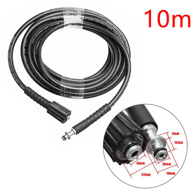 Kiváló minőségű 6M/10M mosótömlő 12mm-8,87mm csatlakozókkal nagynyomású mosóvíztisztító tömlő Karcher K2 K3 K4 K5 K sorozathoz