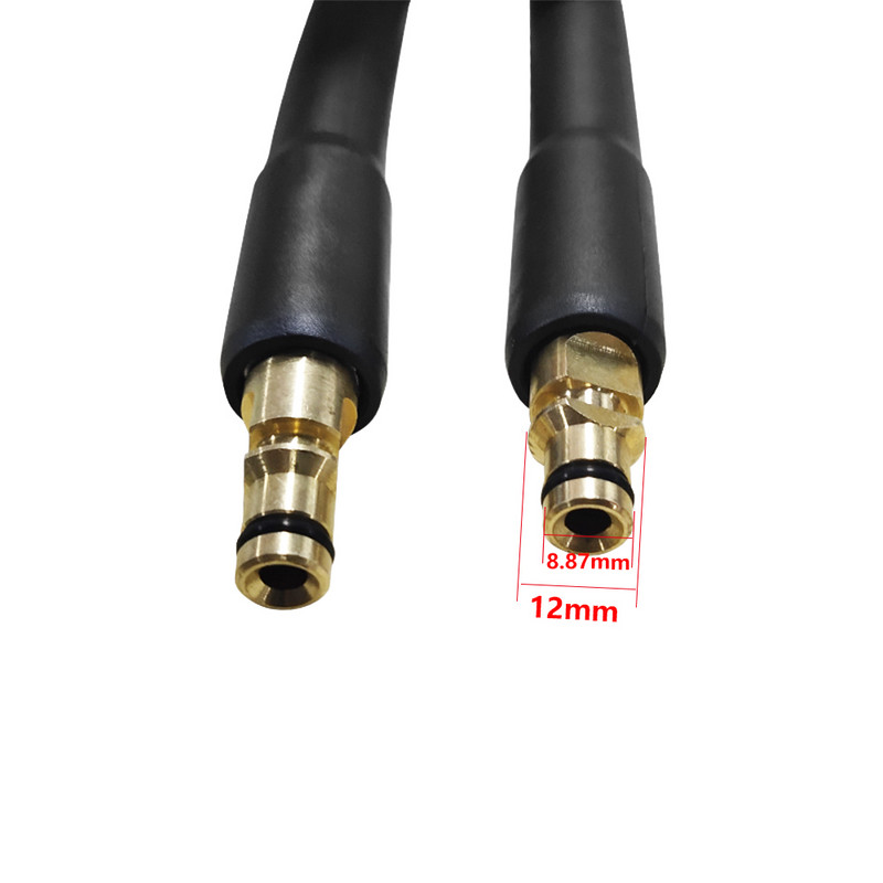 Kiváló minőségű 6M/10M mosótömlő 12mm-8,87mm csatlakozókkal nagynyomású mosóvíztisztító tömlő Karcher K2 K3 K4 K5 K sorozathoz