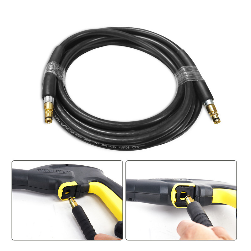 Kiváló minőségű 6M/10M mosótömlő 12mm-8,87mm csatlakozókkal nagynyomású mosóvíztisztító tömlő Karcher K2 K3 K4 K5 K sorozathoz