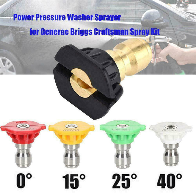 5PCS Čistač mlaznica visokotlačnog perača Brzo povezivanje Perilica automobila Raspršivač vrha Veličina otvora mlaznice Raspršivač vodeni pištolj Alati