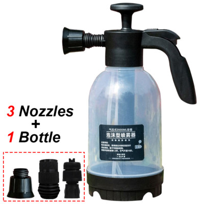 Pulverizator de spumă cu pompă de mână de 2 l, tun pneumatic de spumă manuală, spumă de zăpadă, sticla cu pulverizare pentru spălarea mașinii, curățarea geamurilor mașinii pentru spălarea mașinii acasă