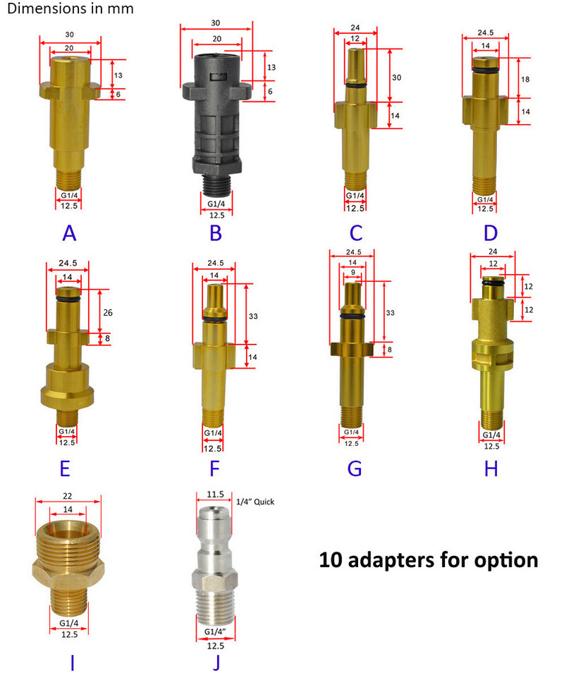 Automobilių putų ploviklis Sniego putplasčio putų antgalis putų putų patrankos putų generatorius Daewoo Hammer Karcher Huter Makita aukšto slėgio plovimo mašinai