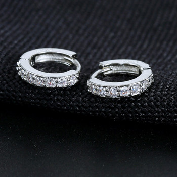 1 чифт обеци Huggies със сребърно покритие Малки кръгли обеци със стрази Дамски модни подаръци за бижута Подарък за бижута