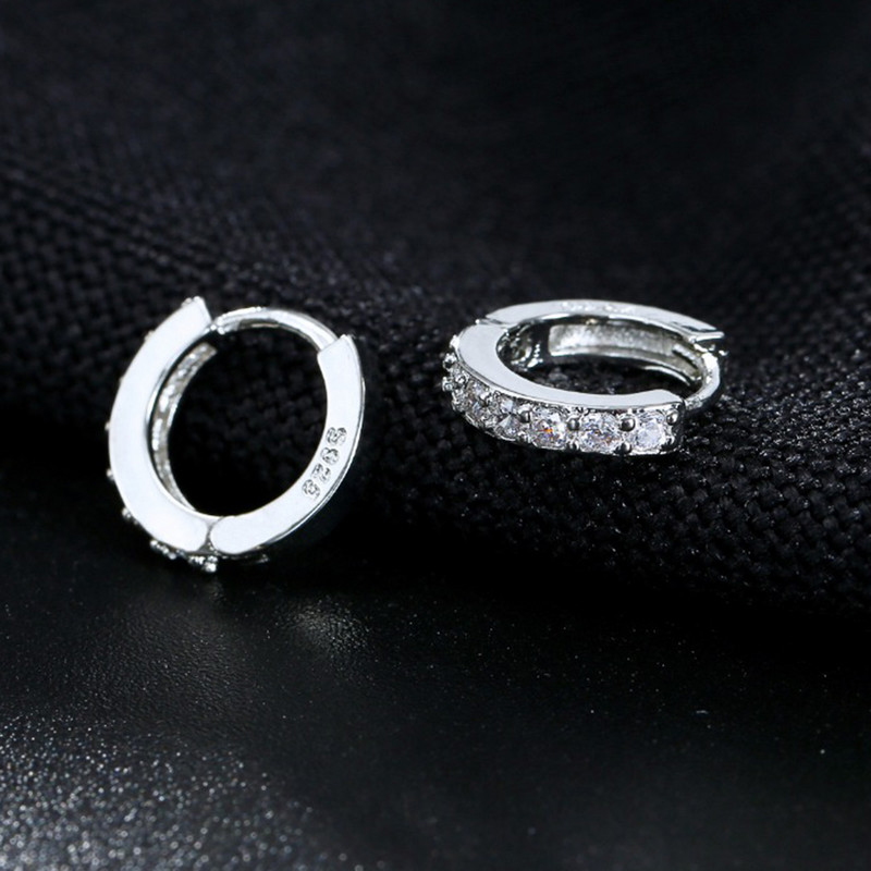 1 pora Sidabruoti Huggies Auskarai Maži Apvalūs Kalnų krištoliniai Auskarai Moteriški Moteriški Papuošalai Dovanos Papuošalai Dovana