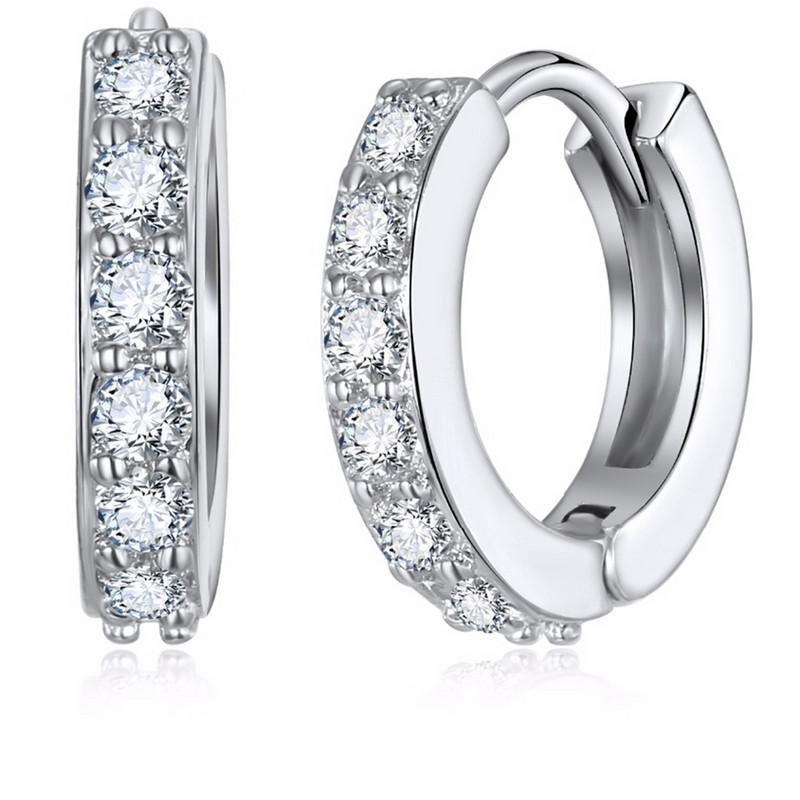 1 pora Sidabruoti Huggies Auskarai Maži Apvalūs Kalnų krištoliniai Auskarai Moteriški Moteriški Papuošalai Dovanos Papuošalai Dovana