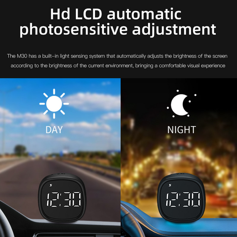Satelit Timp Viteză Busolă Auto HUD GPS Mini Car Head Up Display Indicator Oboseală Alertă de condus Alarma de supraviteză Ceas auto