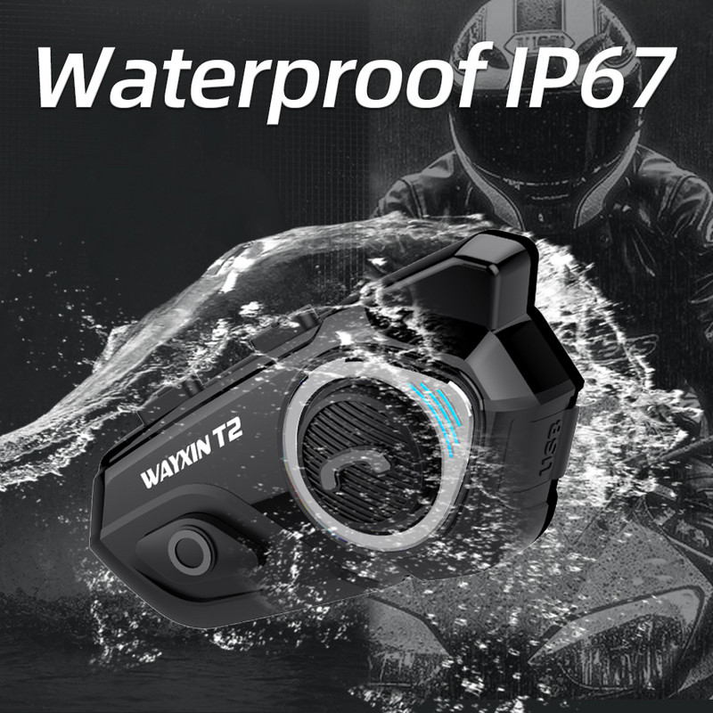 WAYXIN T2 Interkom za motocikle 2Rider Slušalice za kacigu Interkom za motocikle Moto Bluetooth slušalice Interkom za prednja i stražnja sjedala