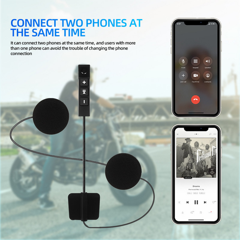 BT11 Plus Slušalice za motociklističku kacigu Bluetooth5.3 Bežična podrška za stereo slušalice za vožnju Automatski odgovor Handsfree poziv Mikrofon ZW