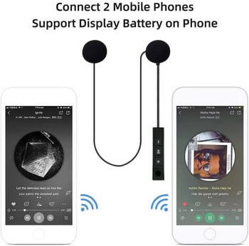 Мотоциклетна Bluetooth каска Слушалки BT5.0 Безжични хендсфри разговори против смущения Гласов асистент Водоустойчиви мото слушалки