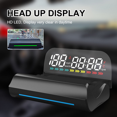 L5 Car HUD Head-Up Display OBD2 Digital Auto Tablou de bord Head-Up Display Kit Styling auto Vitezometru Indicator kilometraj Indicator Alarma de securitate