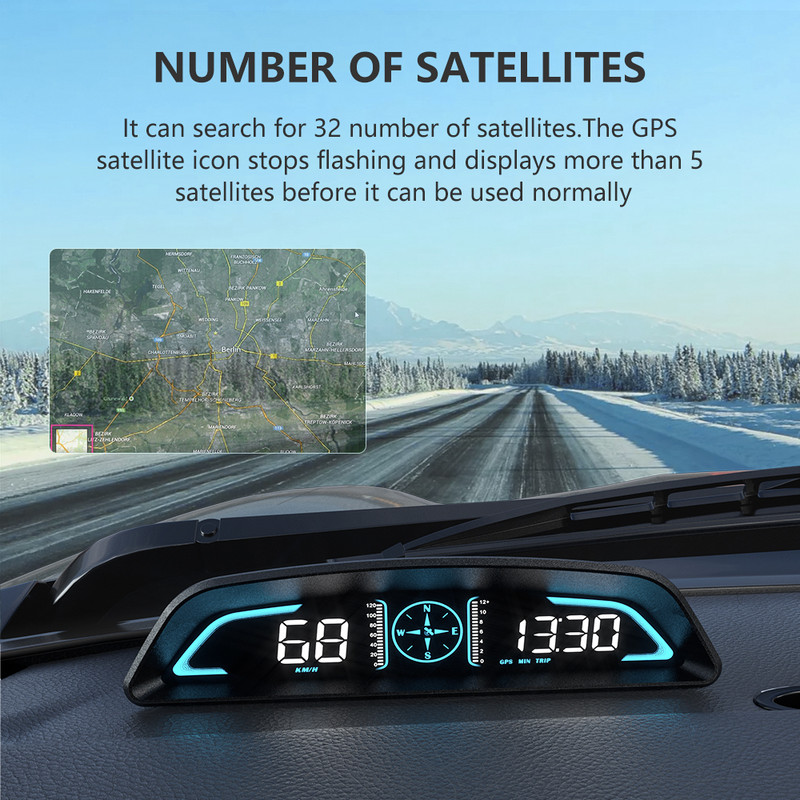 WYOBD G3 GPS HUD Ora de bord Display metru Vitezometru Head up Display Accesorii de călătorie pentru mașină potrivite pentru toate mașinile
