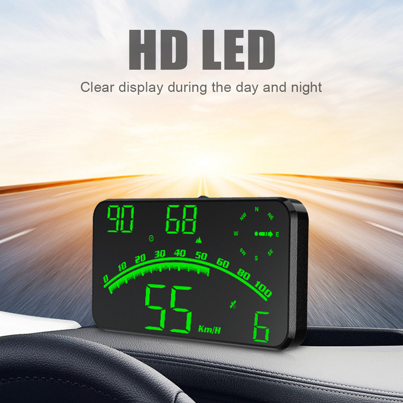 Vitezometru Odometru G10 Universal HUD GPS LED Display Parbriz Proiector Head Up Display cu alarmă de oboseală la supraviteză