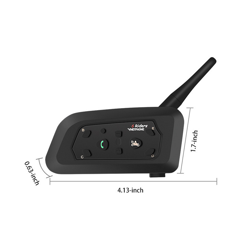 Vnetphone V6 BT Interphone 1200m Motorkerékpár Bluetooth bukósisak headset Intercom Intercomunicador Moto interfonok 6 lovasnak