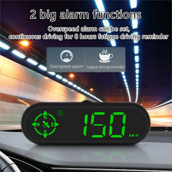 ZQKJ G9 HUD Σύστημα GPS για όλα τα αυτοκίνητα Οθόνη Ψηφιακό ταχύμετρο Auto Electronics Αξεσουάρ Συναγερμός ταχύτητας Οβάλ εμφάνιση