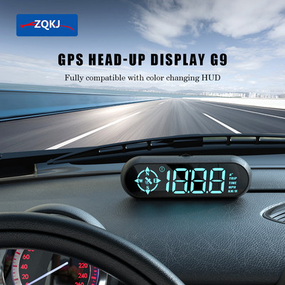 ZQKJ G9 HUD Sistem GPS pentru toate mașinile Head Up Display Vitezometru digital Accesorii electronice auto Alarma de viteză Aspect oval