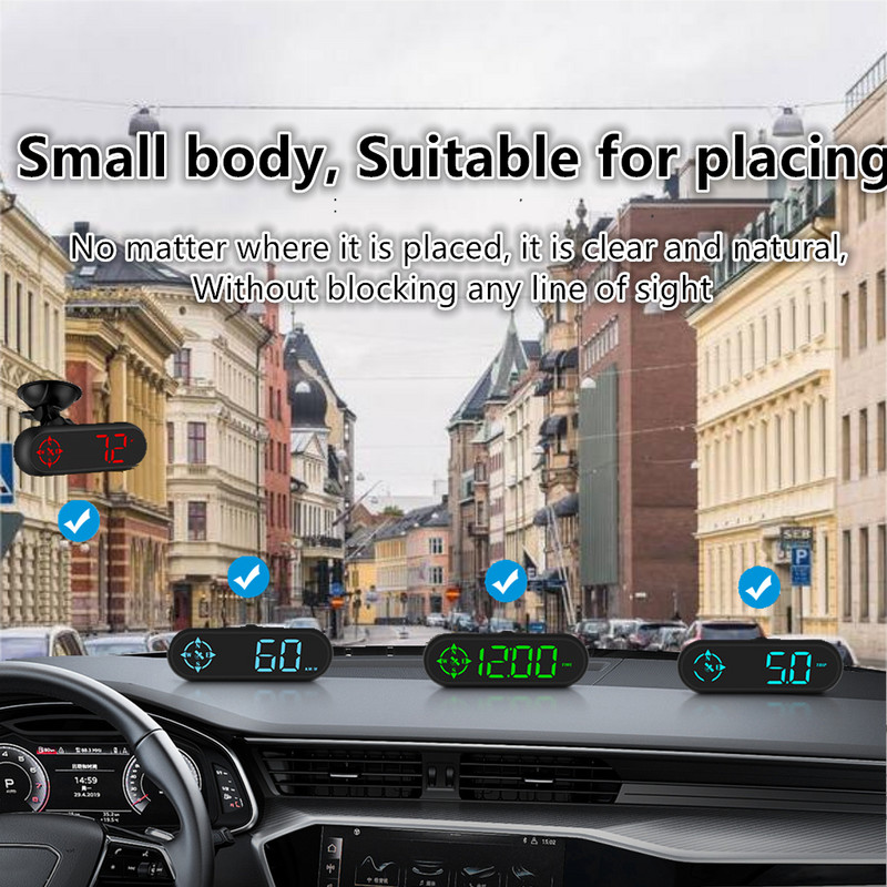ZQKJ G9 HUD Sistem GPS pentru toate mașinile Head Up Display Vitezometru digital Accesorii electronice auto Alarma de viteză Aspect oval
