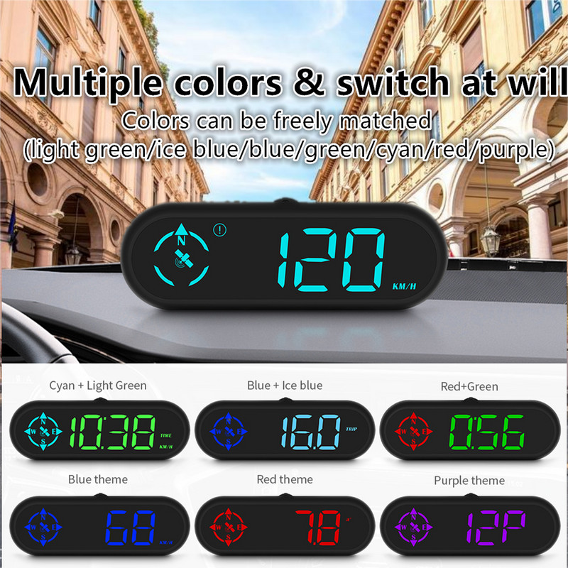 ZQKJ G9 HUD Sistem GPS pentru toate mașinile Head Up Display Vitezometru digital Accesorii electronice auto Alarma de viteză Aspect oval