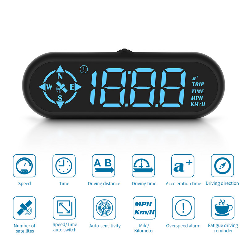 ZQKJ G9 HUD Sistem GPS pentru toate mașinile Head Up Display Vitezometru digital Accesorii electronice auto Alarma de viteză Aspect oval