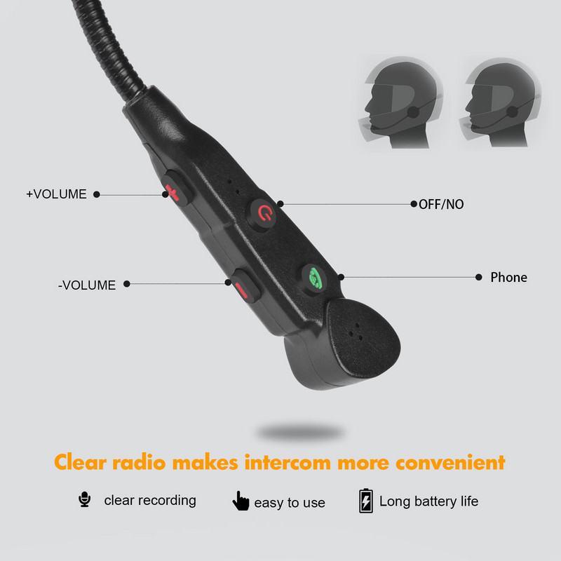 V2 Bluetooth 5.0 motoros sisak Intercom 2 első és hátsó ülések 35M beszélő univerzális párosítás vízálló fülhallgató