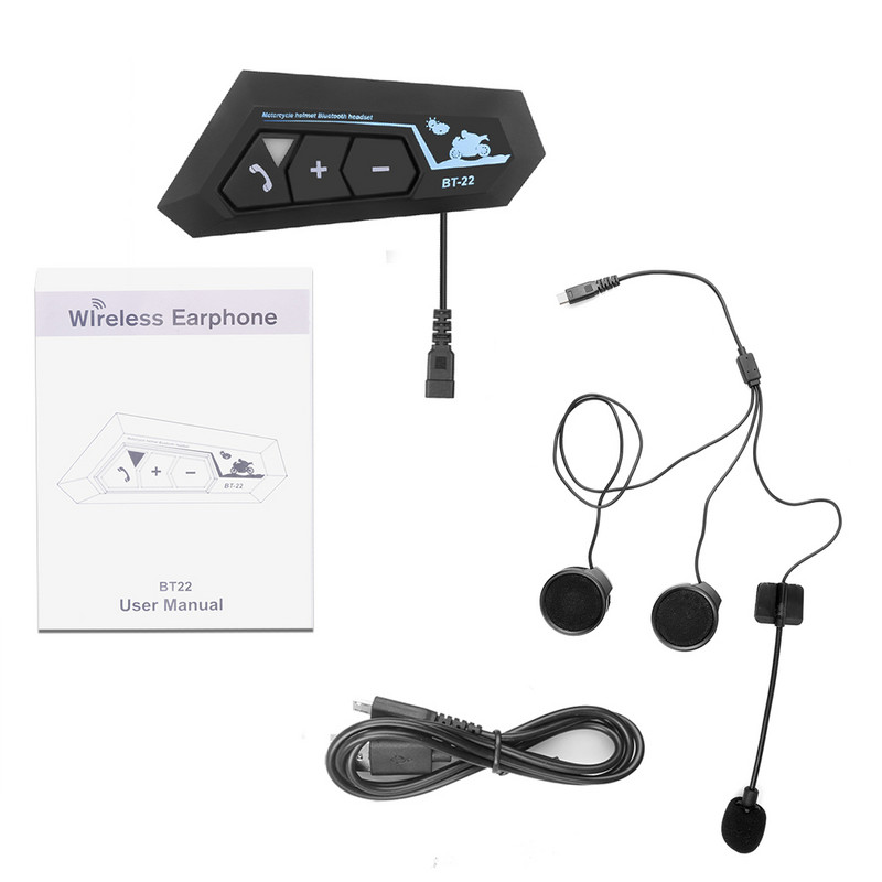 Căști BT22 Bluetooth 5.0 pentru cască Căști pentru motociclete Mâini libere Moto Motociclete Motocicletă Căști interfon fără fir