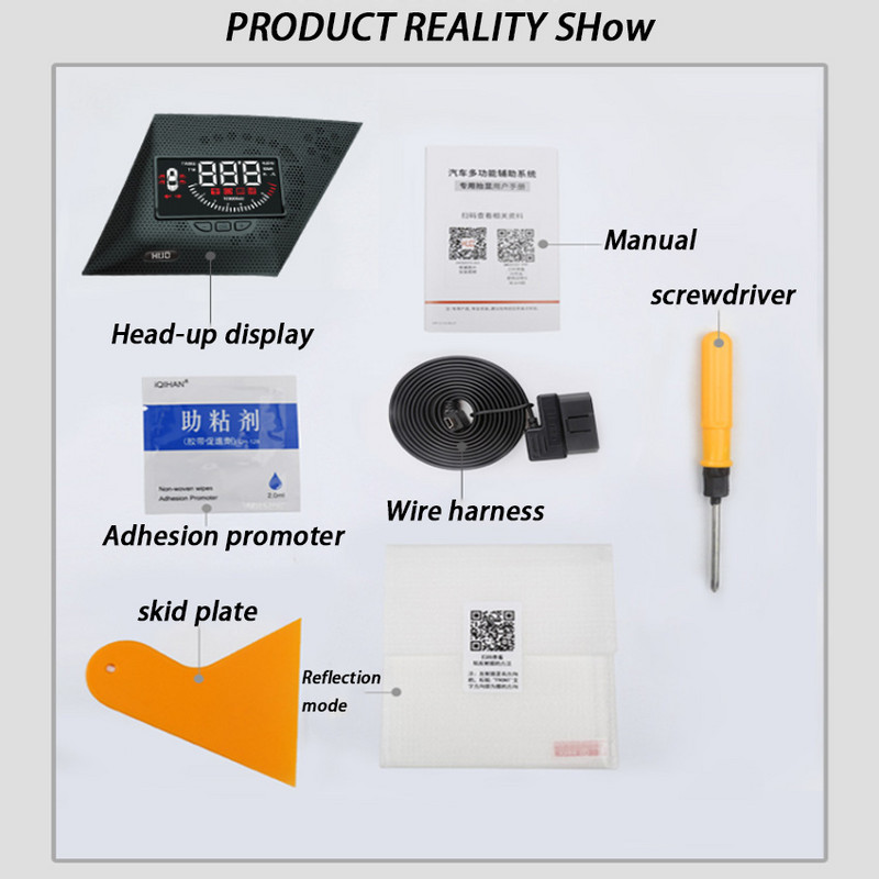 HUD Auto Car Head Up Display Parbriz Ecran Proiector Alarmă de securitate Avertizare de supraviteză RPM Tensiune pentru Audi A6L A6 2019