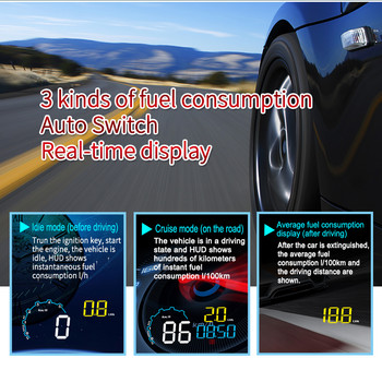 OBD2 HUD Car Head Up Display Mirror Projector On Board Computer Kit Ψηφιακό Σετ συναγερμού ασφαλείας Αξεσουάρ αυτοκινήτου Ηλεκτρονικό