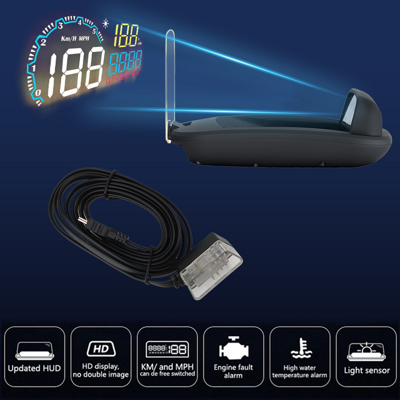 OBD2 HUD Car Head Up Display Oglindă Proiector La bord Kit pentru computer Set de alarmă de securitate digitală Accesorii pentru automobile Electronice