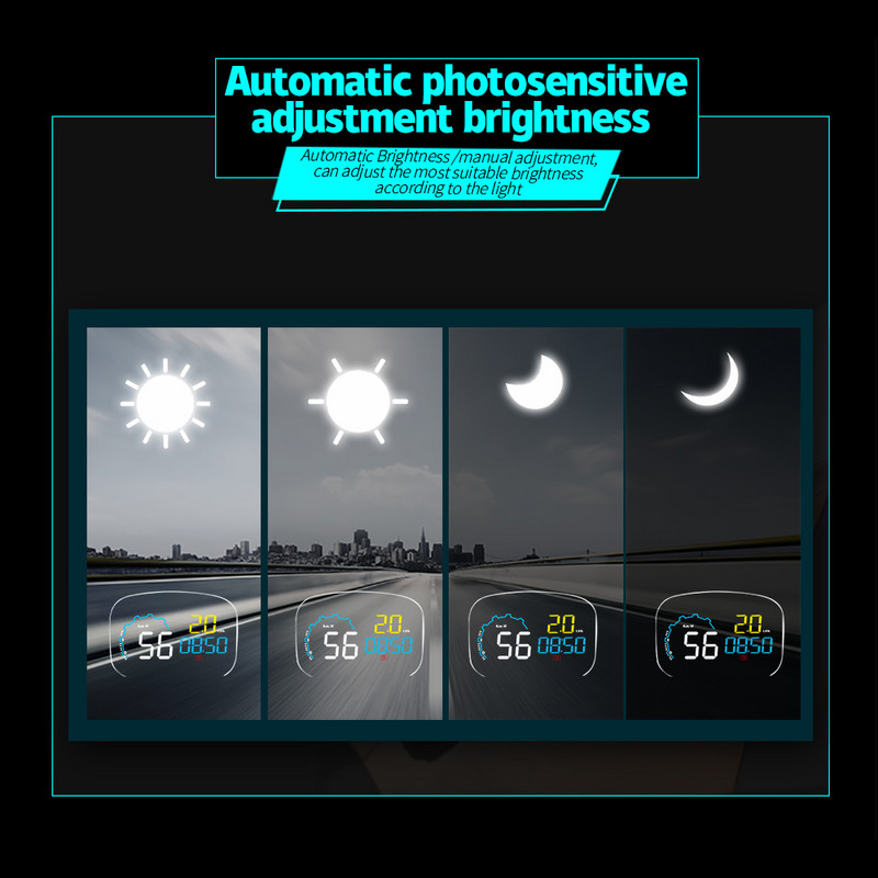 OBD2 HUD Car Head Up Display Oglindă Proiector La bord Kit pentru computer Set de alarmă de securitate digitală Accesorii pentru automobile Electronice