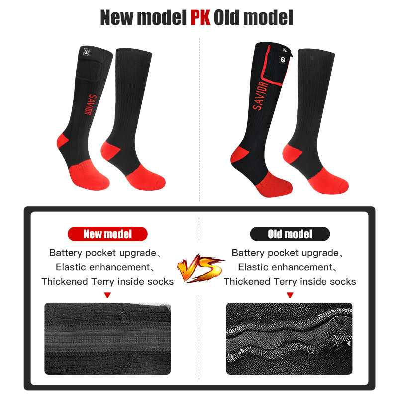 Šildomos žieminės kojinės Savior Įkraunamos elektra šildomos slidinėjimo kojinės Moteriškos Vyriškos Termosas Snieglentės Kojinės Šildomas Pėdų šildytuvas NAUJIENA