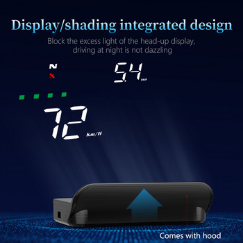 WYOBD M19 GPS Head-Up Display για όλα τα μοντέλα αυτοκινήτων Ψηφιακό ταχύμετρο Υπενθύμιση κούρασης οδήγησης Προβολέας χιλιομέτρων ύψους