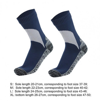 1 чифт водоустойчиви чорапи Еластични дишащи туристически чорапи със средна тръба Меки чорапи Защита на краката Зимни чорапи за каране на ски
