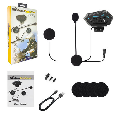 BT12 Мотоциклетна каска Слушалки Комплект за разговор със свободни ръце Стерео против смущения Водоустойчив Музикален плейър Високоговорител Безжични слушалки