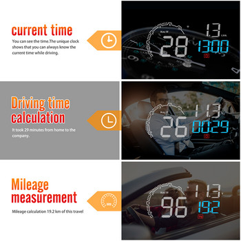 OBDHUD C600 OBD2 HUD Ταχύμετρο αυτοκινήτου Head-Up Display Ηλεκτρονικό ψηφιακό όργανο Προβολέας συναγερμού ταχύτητας MPH KMH
