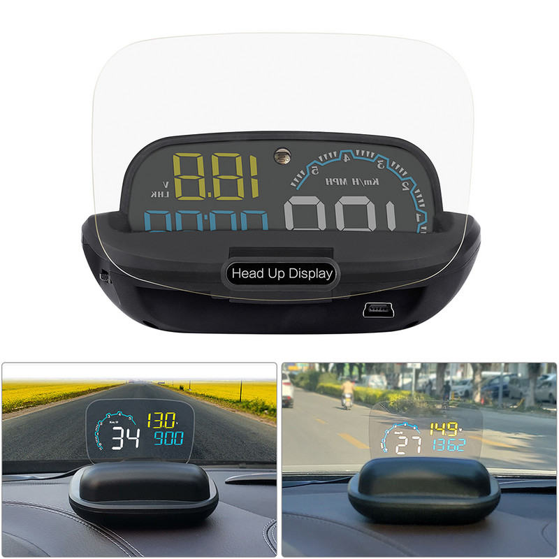 OBDHUD C600 OBD2 HUD Vitezometru auto Afișaj Head-Up Instrument digital electronic Alarmă de viteză Proiector MPH KMH