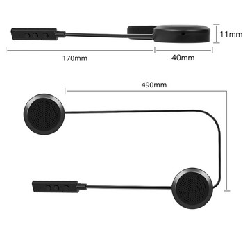 Velev Bluetooth слушалки за каска за мотоциклети BT5.0 Безжични слушалки за каране против смущения Моторни велосипеди Хендсфри Слушалки за каска