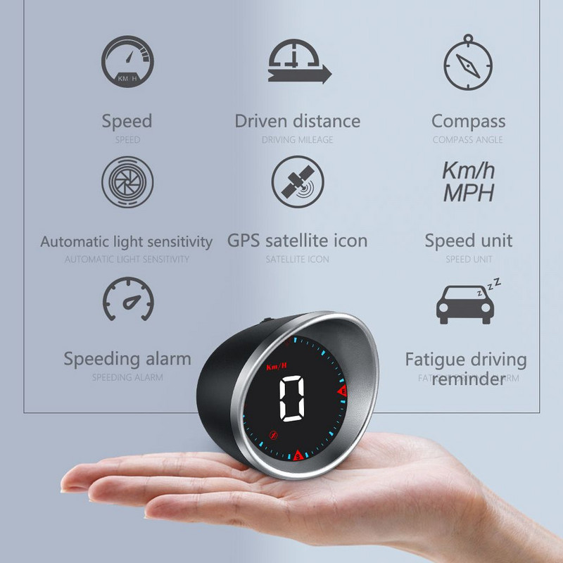 OBDHUD G5 GPS HUD Contor digital inteligent de viteză kilometraj Viteză excesivă Alarma automată Head Up Display pentru toate mașinile proiector universal busolă
