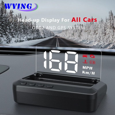 WYING C100 GPS HUD OBD2 ekranas Automobilių signalizacijos projektorius Automobilių elektronikos priedai Spidometras Projektorius Auto Programėlės Inteligentes