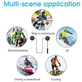 Bluetooth 5.0 Moto Helmet Ακουστικά Ακουστικά Ασύρματο MP3 Music Kit Κλήση Handsfree Player Στερεοφωνικό ηχείο κατά των παρεμβολών P8P6