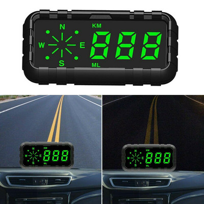1 buc. Hud Viteză Kilometraj Kilometraj Auto Head Up Display Busolă Gps Vitezometru Viteza excesivă Alarma digitală de viteză electronică pentru mașină